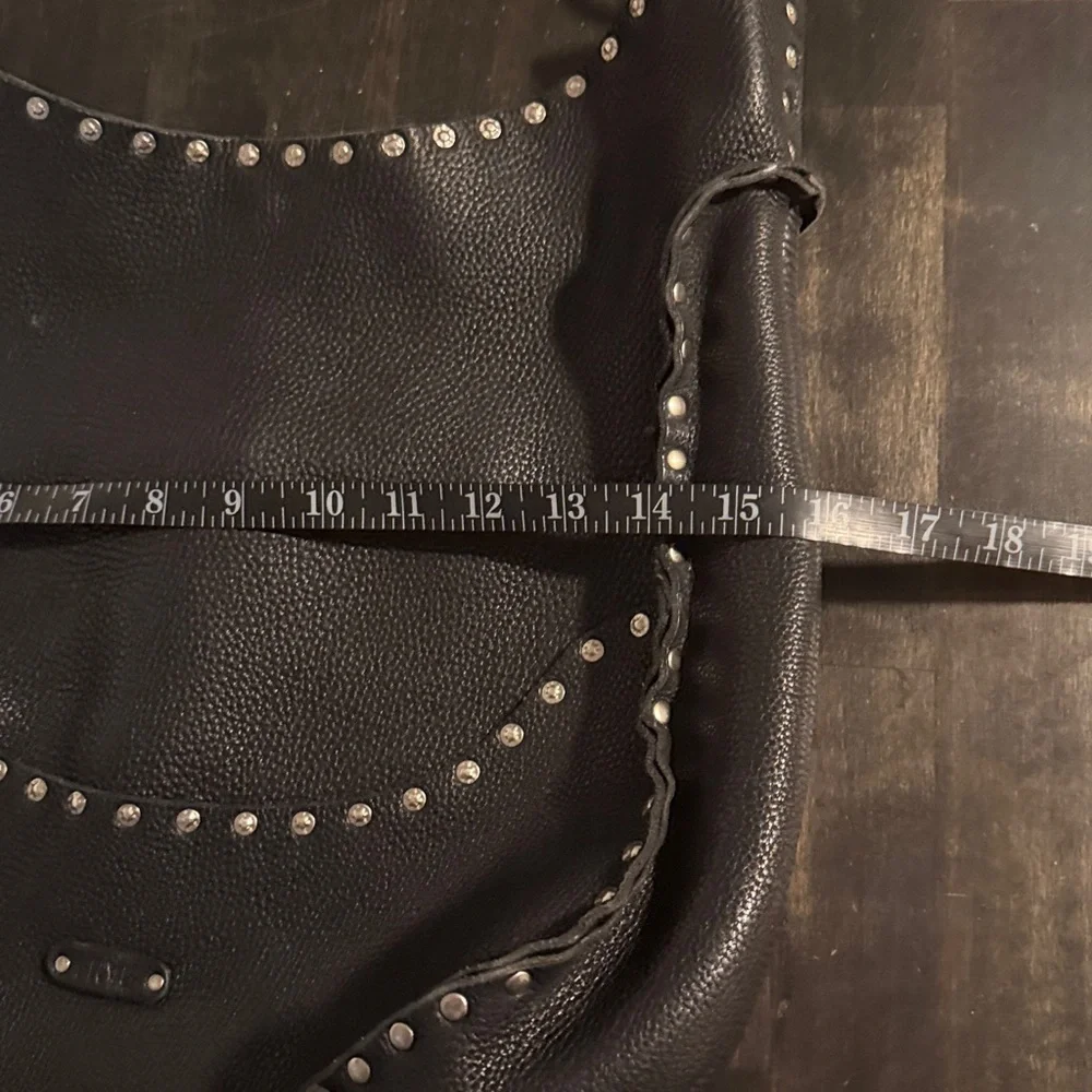 Frye Black Nikki Studded Pebbled Leather Hobo Shoulder Bag
